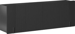 Komoda Malmi 200 cm czterodrzwiowa wisząca - czarny mat / czarny