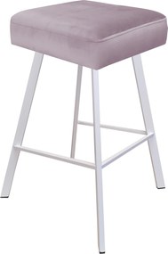 Hoker MAX krzesło barowe tkanina Welur podstawa metalowa : Kolor nogi - Biały profil, Kolor tkaniny - VELVET - MG55, Typ siedziska - Siedzisko stałe