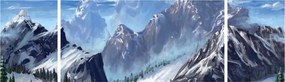 Obraz - Malowane góry (170x50 cm)