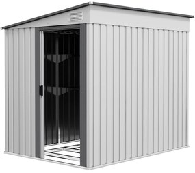 Outsunny Metalowy Domek na Narzędzia 2,81m² 154x206,5x181 cm z Dachem i Fundamentem