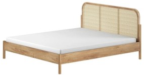 Łóżko dwuosobowe z litego drewna dębowego bez stelaża 180x200 cm w naturalnym kolorze Olive Rotan – Vipack