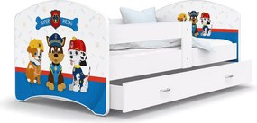 Łóżko dziecięce Dafin II z szufladą 80x140-80x190 MDF barierka stelaż Flex