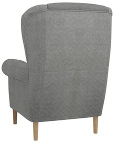 Jasnoszary fotel typu uszak Swan – Ropez