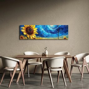 Obraz - Malowanie słoneczników (170x50 cm)