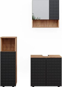 Zestaw mebli łazienkowych kropkowany antracyt 80x41x58.6 irma