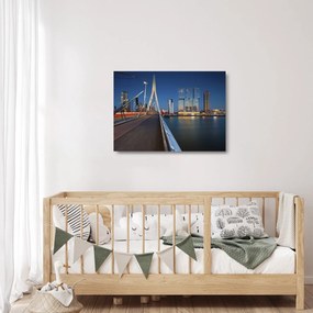 Obraz na szkle - Zmierzch w Rotterdamie, Holandia (70x50 cm)