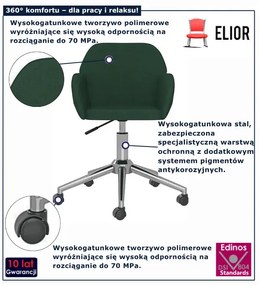 Ciemnozielony fotel obrotowy do biura S9-F92