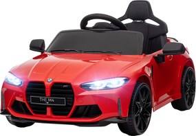 AIYAPLAY BMW M4 elektryczne auto dla dzieci, dźwięk i światło, 3-5 km/h, z pilotem, dla dzieci 3-5 lat, Czerwony