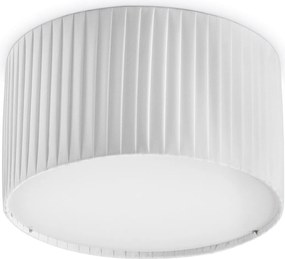Lampa sufitowa VORADA w stylu nowoczesnym - ?r. ø30 cm - LED COB AC 12W - 1030 lm Y 3K - IP20 - syntetyczny plisowany klosz wst?gowy - stal i biel