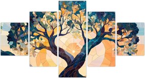Obraz – Mozaika – słońce i drzewo II. (125x70 cm)
