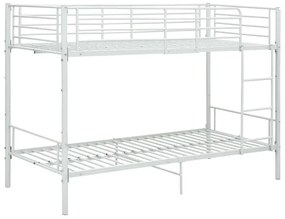 Białe Metalowe Łóżko Piętrowe 90X200 Cm G3-Z12
