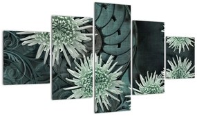 Obraz - Zielone kwiaty (125x70 cm)