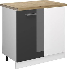 Szafka narożna antracyt wysoki połysk 86x60x81.6 r-line