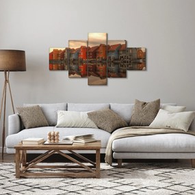 Obraz kolorowych domów (125x70 cm)