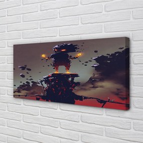 Obraz canvas na ścianę Postać w Dymie i Ogniu
