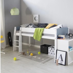 Łóżko piętrowe 90x200 cm biało-szare