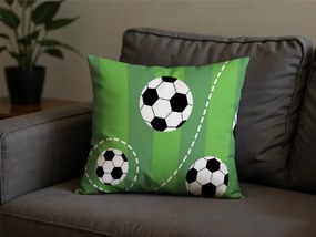 Poszewka na poduszkę z polibawełny FOOTBALL TIME POLY 45x45 cm, zielona
