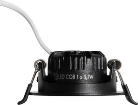 Wpuszczany reflektor czarny, regulowany, 6,5 cm, z LED, IP54, ultracienki - Pupil