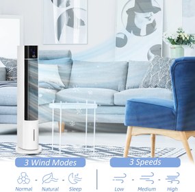 HOMCOM Wentylator Kolumnowy, Klimatyzator kolumnowy, Obrót o 52 stopnie, Cicha praca, 3 tryby pracy, 3 prędkości