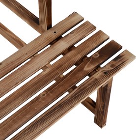 Outsunny regał na rośliny półka na kwiaty regał na kwiaty półka na rośliny stojak na kwiaty 3 stopnie drewno jodłowe kolor ciemnobrązowy 120 x 80 x 80 cm