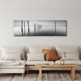 Obraz czarno - białej powierzchni wody (170x50 cm)