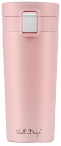 Różowy podróżny kubek termiczny Vialli Design Fuori, 400 ml