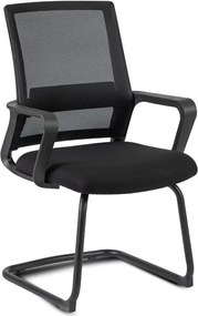 Krzesło Konferencyjne Biurowe TAMMY Na Płozach Czarne Nowoczesne