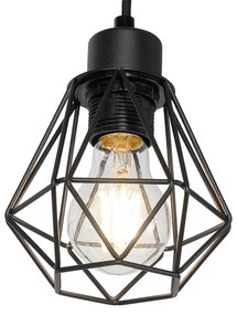 Lampa podłogowa rustykalna czarna z drewnem 2-światłowa - Chon Rustykalny / Vintage Oswietlenie wewnetrzne