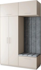 Masseno Garderoba REMA 150/240/60 cm Nowoczesna Szafa do Przedpokoju Kaszmir, MONOLITH 85 (Szary)