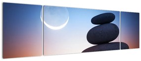 Obraz ułożonych kamieni jeden na drugim (170x50 cm)