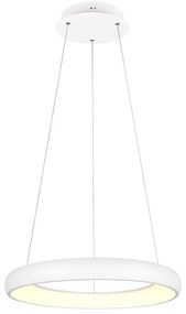 Biała lampa wisząca LED ze ściemniaczem i metalowym kloszem ø 62 cm Cardona – Trio