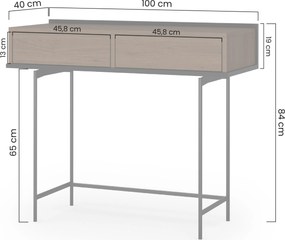 Konsola Zenar 100 cm z szufladami - orzech elegant / czarny
