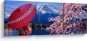 Obraz - Widok na szczyt, Japonia (z zegarem) (90x30 cm)