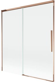 Mexen Rox parawan nawannowy 2-skrzydłowy rozsuwany 150 x 150 cm, transparent, różowe złoto - 8C9-150-001-60-00