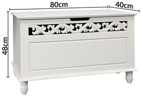 Casaria Skrzynia drewniana JERSEY, 80x40x48cm, biała