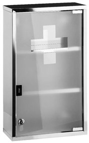 Plastikowa wisząca szafka na leki w kolorze srebra 30x51 cm – Premier Housewares