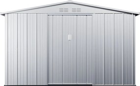 Wiata ogrodowa ze stali galwanizowanej LINUS w kolorze szarym – 7,82 m²