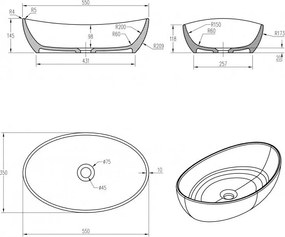 Umywalka nablatowa PB2004B