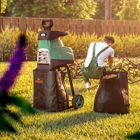 Rozdrabniacz do gałęzi DIOX+2x worek 60l, 3100W czarny/zielony Gardebruk