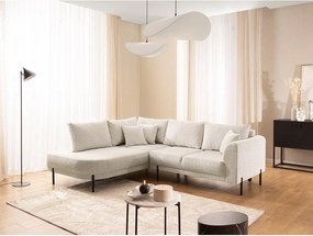 Beżowy narożnik z tkaniny szenilowej (lewostronny/w kształcie litery L) Mauris – Ropez