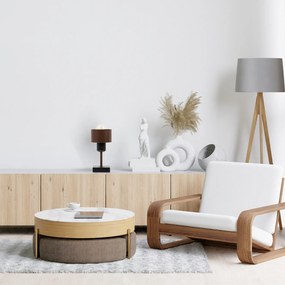 Lampka nocna stołowa DTI-BR10x10SC buk Brązowo-czarna 1xE27