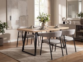 Krzesło jadalniane KATANA z czarnymi nogami, szare