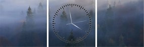 Obraz - Las we mgle, Karpaty, Ukraina (z zegarem) (90x30 cm)