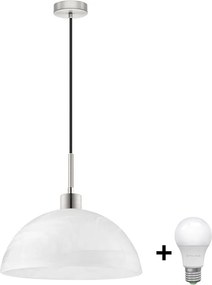 Lampa wisząca LED na lince 1xE27/60W/230V biała/czarna