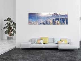 Obraz - Krajobraz górski zimą (170x50 cm)