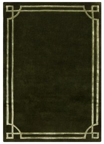 Ciemnozielony wełniany dywan tkany ręcznie 200x290 cm Gatsby – Flair Rugs