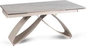 Zestaw Stół Rozkładany LUIGI 160-240 cm Szary Marmur/Kaszmir i 4 Krzesła TORINO Kremowe Nowoczesne