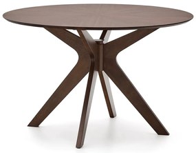 Okrągły stół z blatem w dekorze orzecha ø 120 cm Naanim – Kave Home