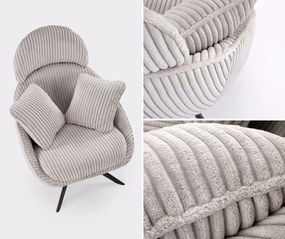 Obrotowy fotel wypoczynkowy z grubego sztruksu Merry 2
