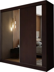 Szafa Przesuwna GRAZIA 200 cm z Lustrem Szafa Dwudrzwiowa Wenge
